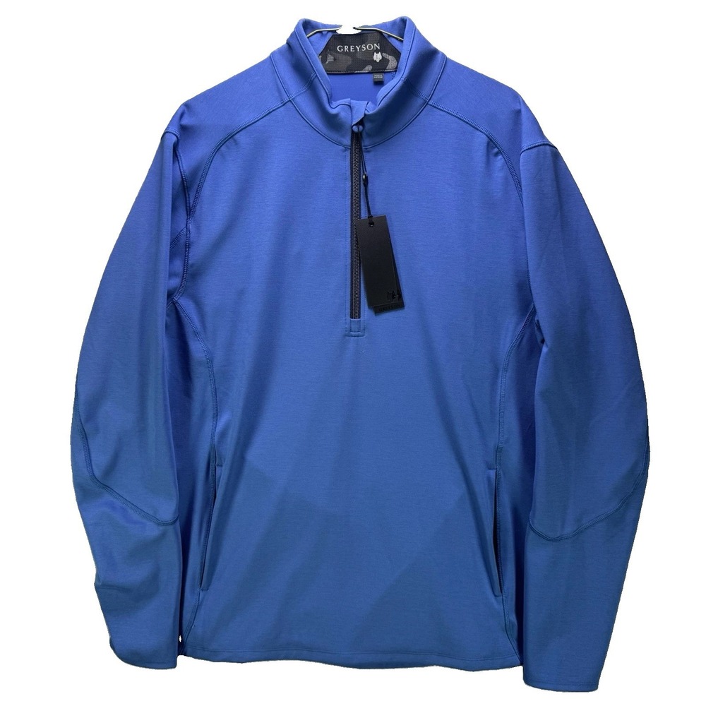 Greyson Golf 1/4 Zip Pullover Mens Large Blue Performance Zip Pockets NWT $198
